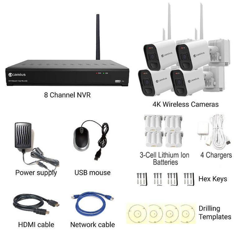 Camius 4K 4 Camera Wireless Security System, 4TB NVR Wi Fi HaLow