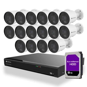 4K Security Camera System with 16 Outdoor Cameras, 320Mbps NVR 16 Channel