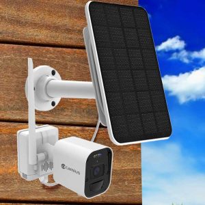 Solar panel for wireless security camera