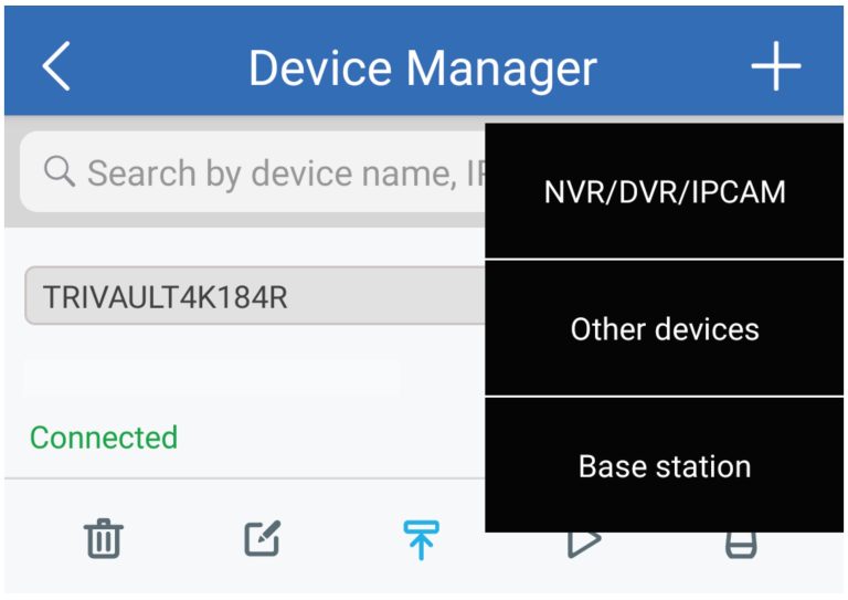 Device-Manager-Trivault4K184R-DVR-Connected
