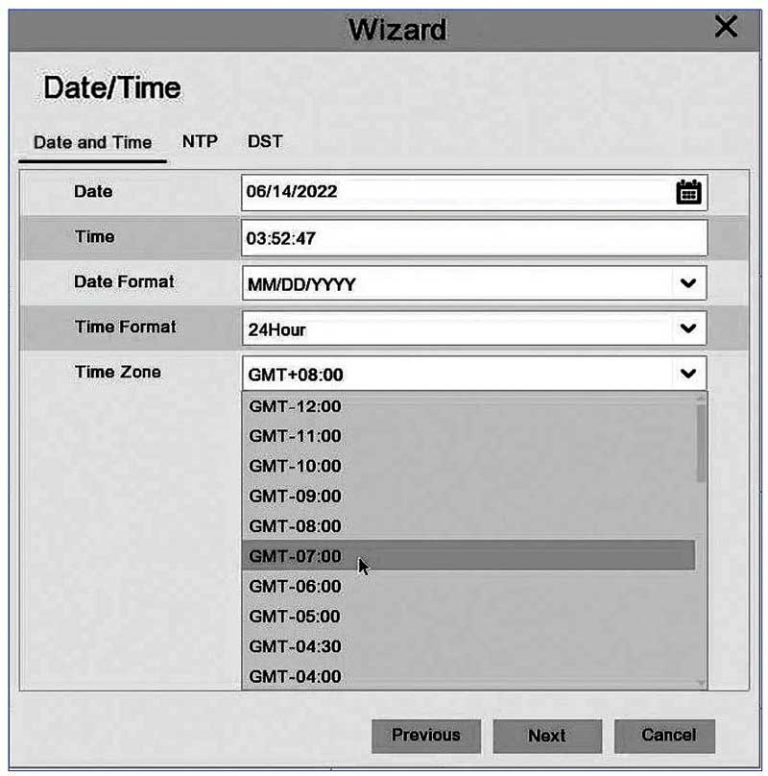 Camius POE NVR date and time settings