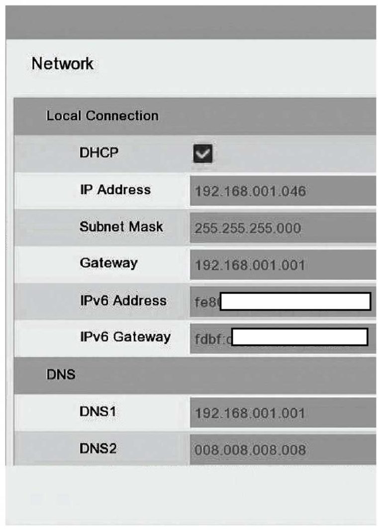 PoE NVR networ settings