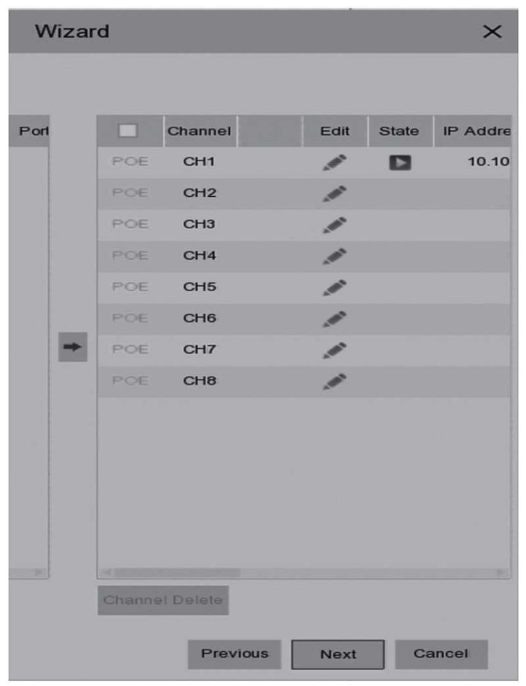 Camius poe NVR start wizard adding poe cameras