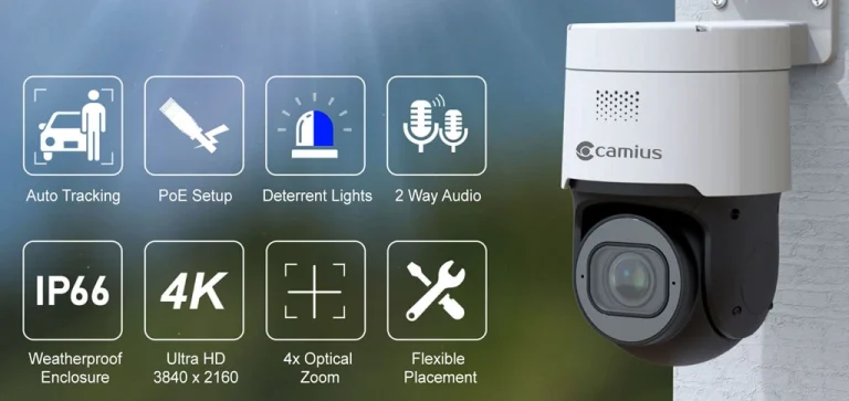 Motorized Zoom Lens CCTV Camera | Camius 4K PoE IP Zoom Ultra HD Resolution of Camius Pan Tilt Zoom Camera - motorized zoom varifocal lens IP camera - PTZ DVR Control Guide for Camius Hybrid DVR Systems