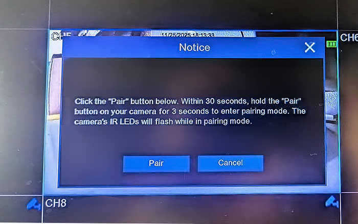 WF4KN Local HDMI UI Pairing Notice