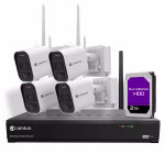 4 wireless security cameras with DVR system with 2TB HDD storage and local recording