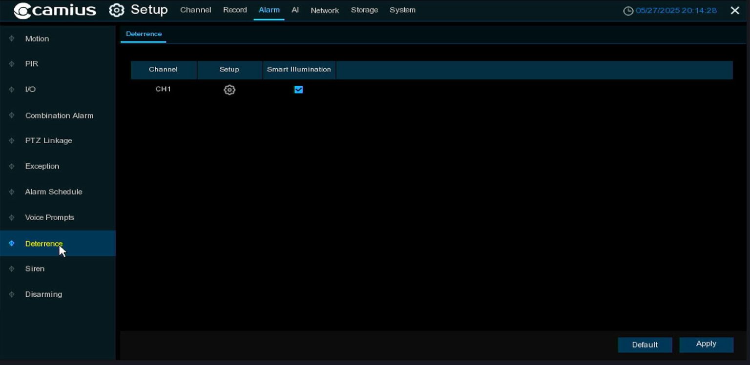 FB4KPRO DVR HDMI IE MENU SETUP deterrence Smart Illumination