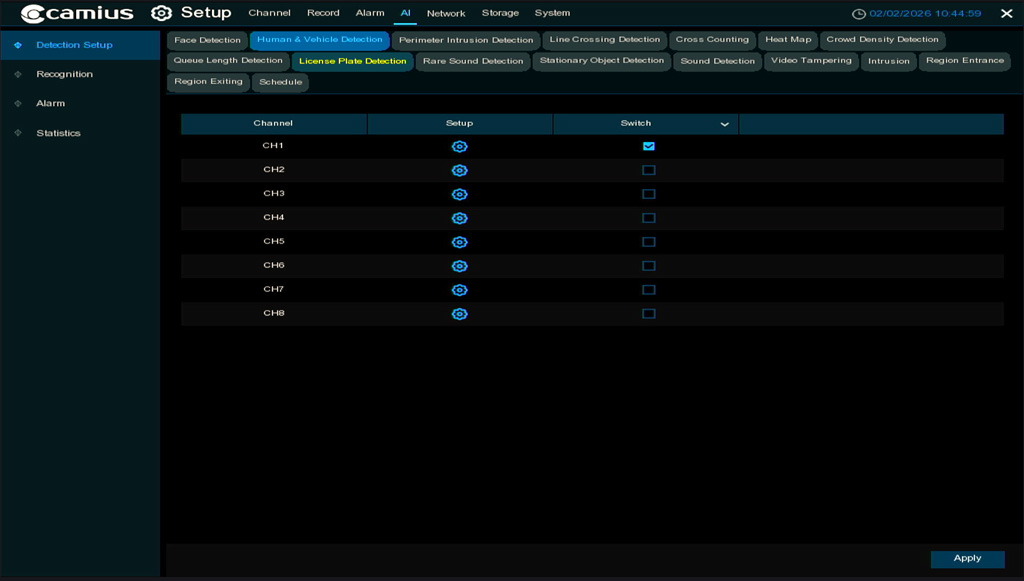 TRIVAULT4K18R2 AI DETECTION SETUP HUMAN AND VEHICLE HDMI web 1024
