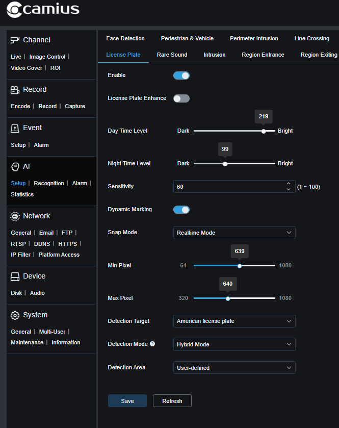 BOLTVM5R10X demo 1 night mode slow vehicles - LPD settings