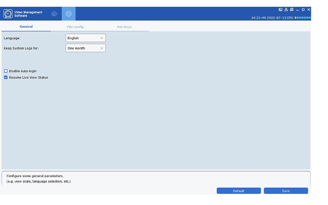 VMS Pro software - auto login