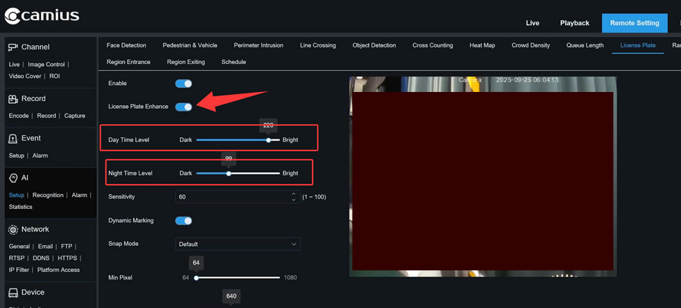 Camius 5MP IP camera with zoom 10x license plate 