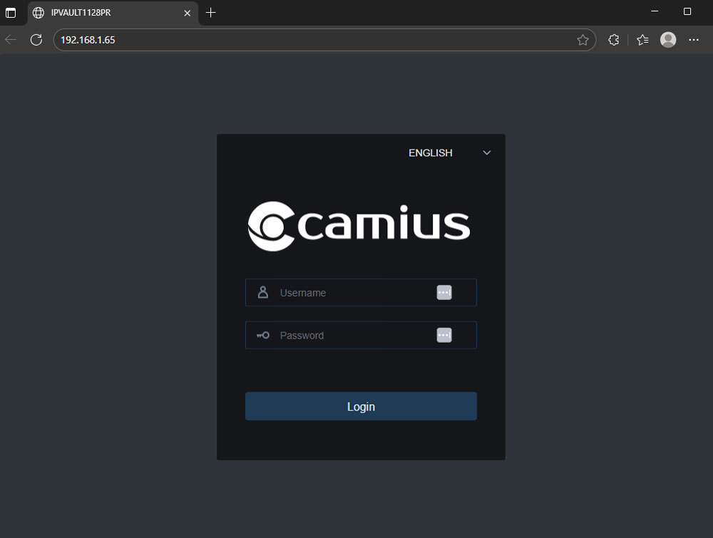 IPVAULT1128PR Camius 8 channel poE NVR web client main