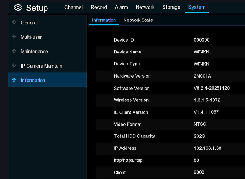 Wireless system NVR FW upgrade 3 web
