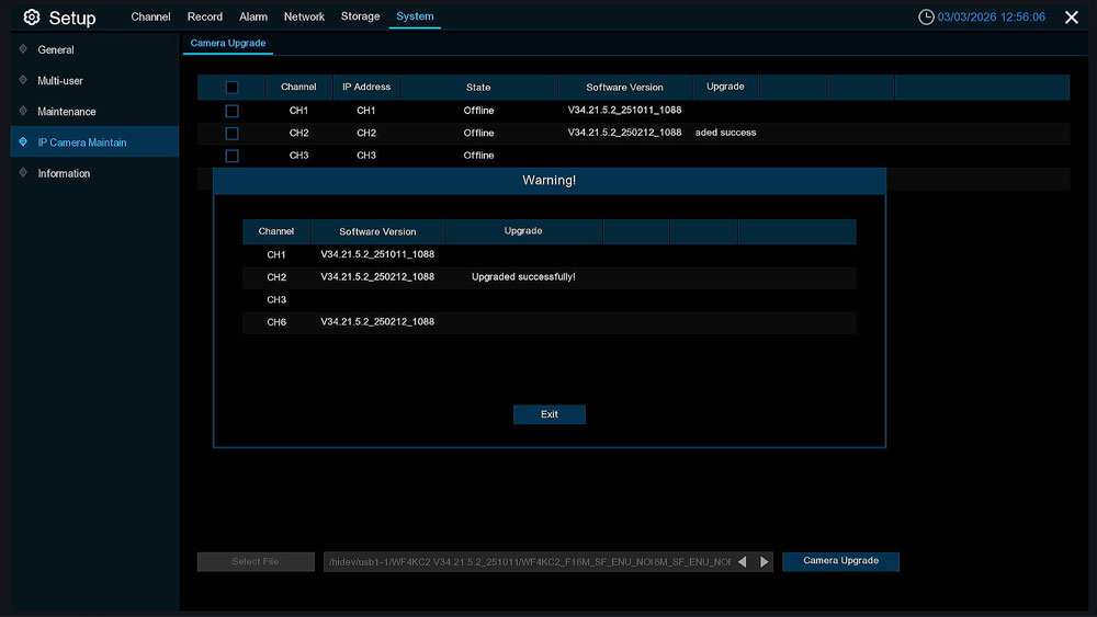 Wireless system WF4KC2 FW upgrade 3 web
